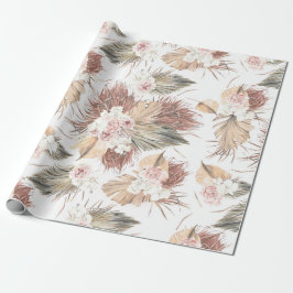 Tropisch getrocknete Palmen Blätter Foliage Floral Geschenkpapier
