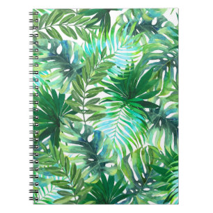 Tropisch grüne Blätter, Aquarell Nahtlos. Notizblock