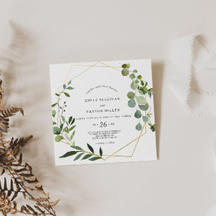 Tropisch-grüne Blätter Hochzeit Einladung