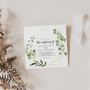 Tropisch-grüne Blätter Hochzeit Einladung