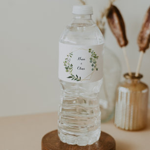 Tropisch grüne Blätter Wasserflasche Wasserflaschenetikett