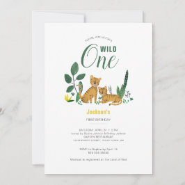 Tropisch-grüner Jungle Boy Tiger Tier gestreift Einladung