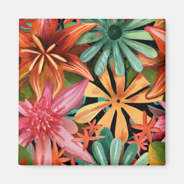 tropisch/hawaiianisch/blumenreich/Blume Magnet (Vorne)