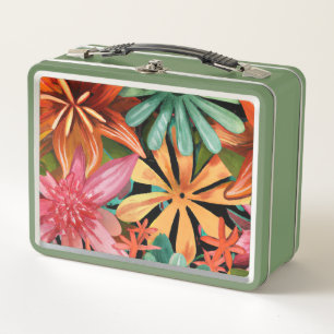 tropisch/hawaiianisch/blumenreich/Blume Metall Brotdose