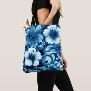 Tropisch-hawaiianische Blume Hibiskus Blaues Muste