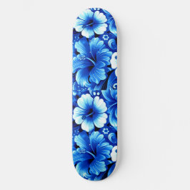 Tropisch-hawaiianische Blume Hibiskus Cobalt Blue Skateboard