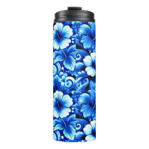 Tropisch-hawaiianische Blume Hibiskus Cobalt Blue Thermosbecher