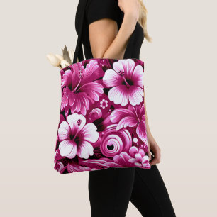 Tropisch-hawaiianische Blume Hibiskus rosa Muster