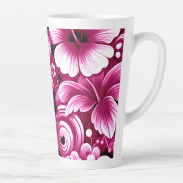 Tropisch-hawaiianische Blume Hibiskus rosa Muster Milchtasse
