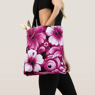 Tropisch-hawaiianische Blume Hibiskus Rosa Weiß