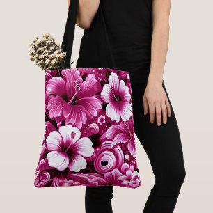 Tropisch-hawaiianische Blume Hibiskus Rosa Weiß