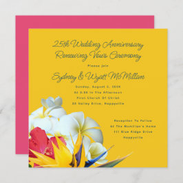 Tropisch-Hawaiianische Flora-Jahrestag Stimmen Ein Einladung