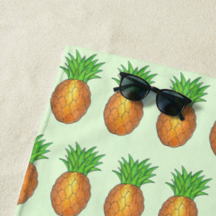 Tropisch-Hawaiianische Insel Ananas Obstdrucken Strandtuch