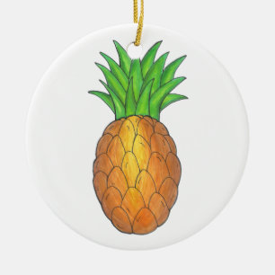 Tropisch Hawaiianische Insel Ananas Obstgarten Emp Keramikornament