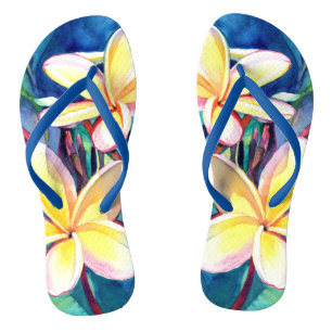 Tropisch Hawaiianische Plumeria Flip Flops