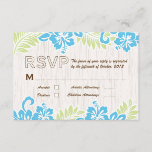 tropisch-hawaiianisches UAWG Türkis RSVP Karte