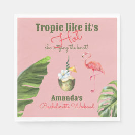 Tropisch Hot Pink Palm Springs Junggeselinnen-Absc Serviette