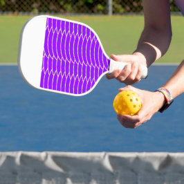 Tropisch Lila Art Deco Waves White Cap Strip Pickleball Schläger