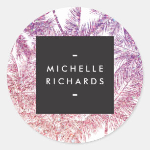 Tropisch Lila/rosa Glitzer Palms Stickers
