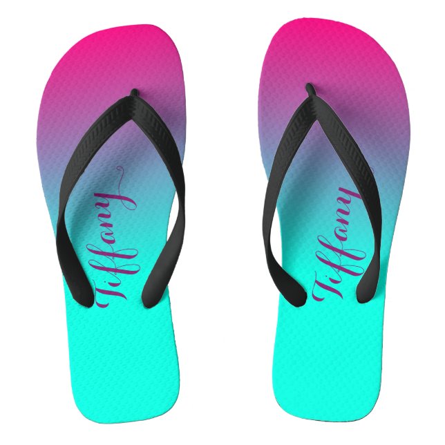 Tropisch Lila und blau Flip Flops (Fußbett)