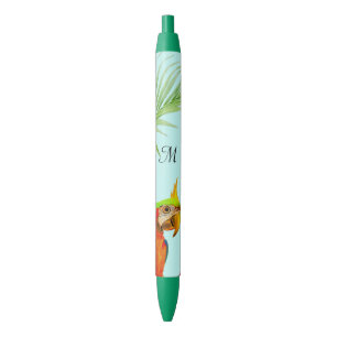 Tropisch-mehrfarbiger Bird & Monogram Pen Kugelschreiber