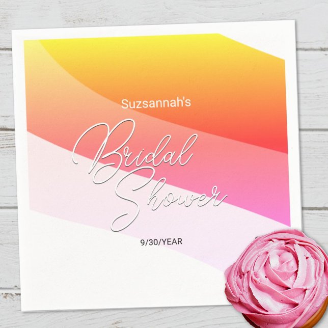 Tropisch orange rosa Farbtöne Horizontal Streams Serviette (Von Creator hochgeladen)