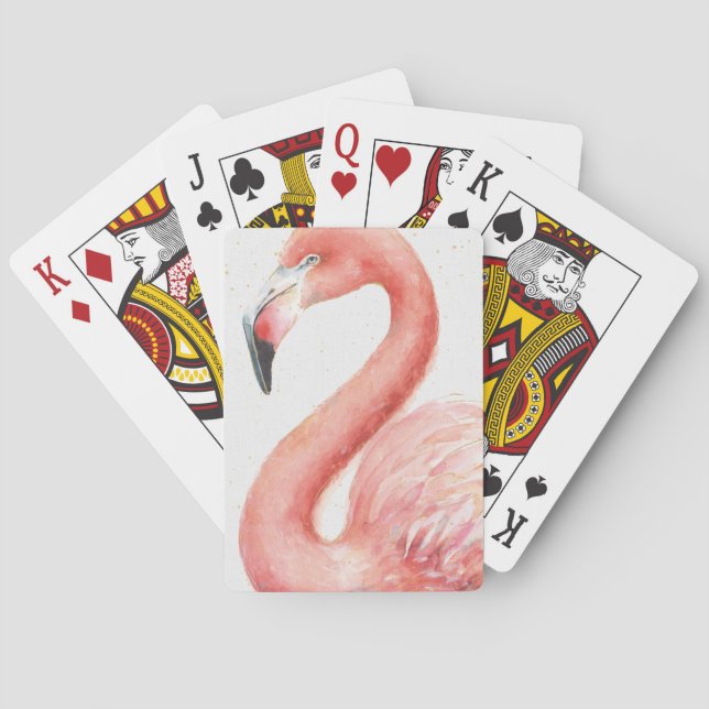 tropisch Pink Flamingo Spielkarten (Rückseite)
