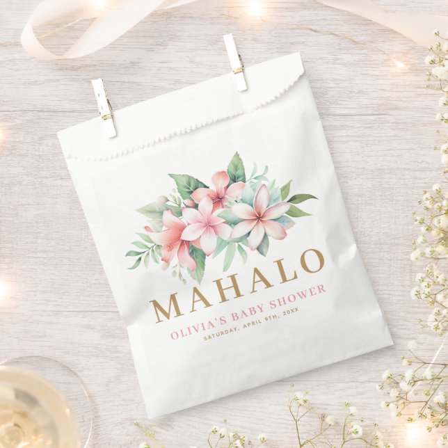 Tropisch Pink Floral Aloha Babydusche Geschenktütchen (Ausgeschnitten)