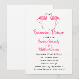 Tropisch Pink Probe Dinner Flamingo Wedding Einladung