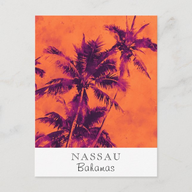 *~* Tropisch. Reisen AP25 Personalize Palm Leaf Postkarte (Vorderseite)