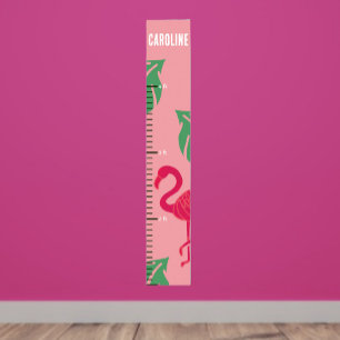 Tropisch rosa Flamingo Girls Growth Chart Poster