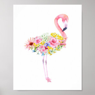 Tropisch rosa Flamingo Kinderzimmer Poster