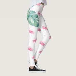 Tropisch rosa Flamingo Kleidung Leggings