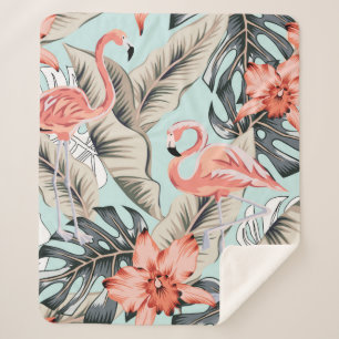 Tropisch rosa Flamingo mit orchiden Blume und Lee Sherpadecke