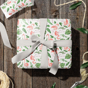 Tropisch rosa Flamingo Muster v2 Geschenkpapier