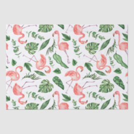 Tropisch rosa Flamingo Muster v2 Seidenpapier