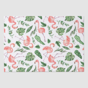 Tropisch rosa Flamingo Muster v2 Seidenpapier