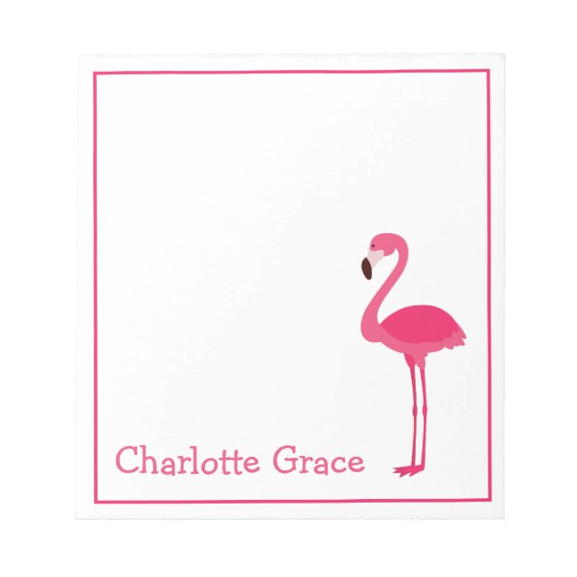 Tropisch rosa Flamingo Personalisiert Notizblock (Vorderseite)