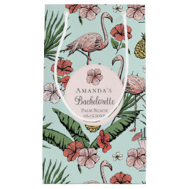 Tropisch rosa Flamingo und Hibiskus Bachelorette Kleine Geschenktüte