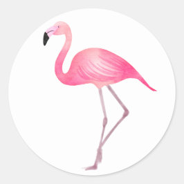 Tropisch rosa Flamingo Wedingo Brautparty Beach Runder Aufkleber