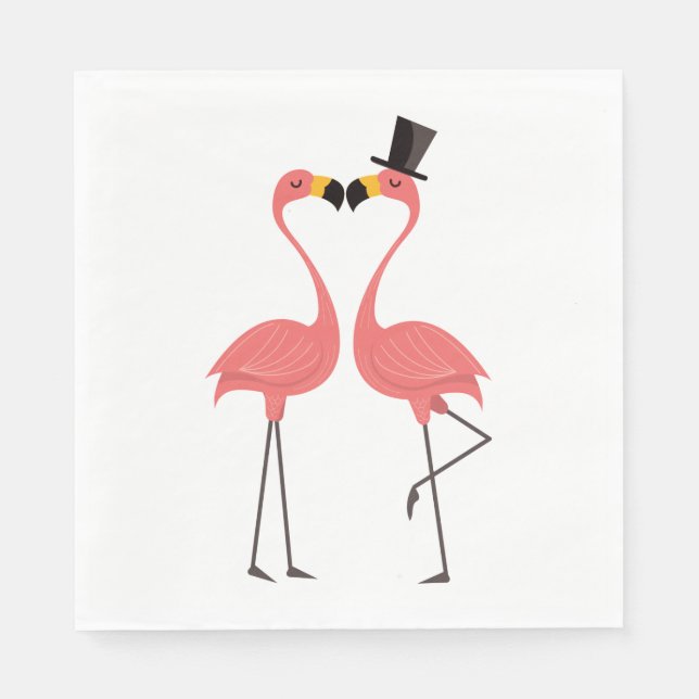 Tropisch-rosa Flamingos Hochzeit, Brautparty Serviette (Vorderseite)