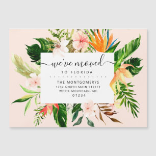 Tropisch rosa Flora Florida Moving Magnetkarte