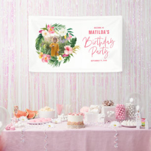 Tropisch-rosa-gelbe Flamingo Stilvoll Banner