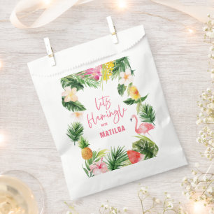 Tropisch-rosa-gelbe Flamingo Stilvoll Geschenktütchen