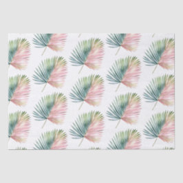 Tropisch-rosa-grüne Leaf-Hochzeit Seidenpapier