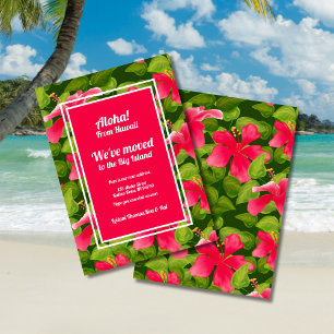Tropisch rosa hawaiianischer Hibiskus Aloha Wir si Ankündigung