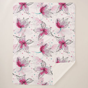 Tropisch rosa Hibiskus Hawaii Sherpadecke