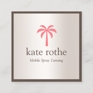 Tropisch rosa Palm Tree Mobile Spray Tan Telefonnummerkarte