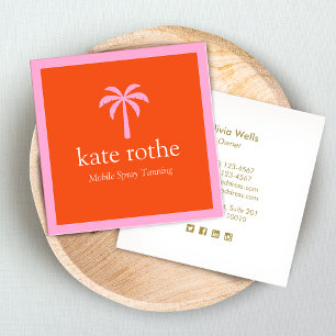 Tropisch rosa Palm Tree Mobile Spray Tanning Cal Telefonnummerkarte
