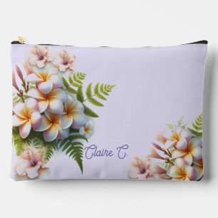 Tropisch rosa Plumeria Hibiskus Accessory Pouch Zubehörtasche